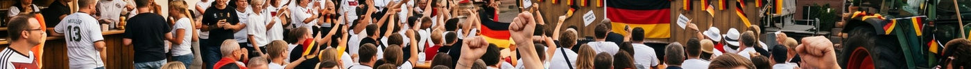 Ein Public Viewing auf dem Marktplatz eines typisch deutschen Dorfes.
