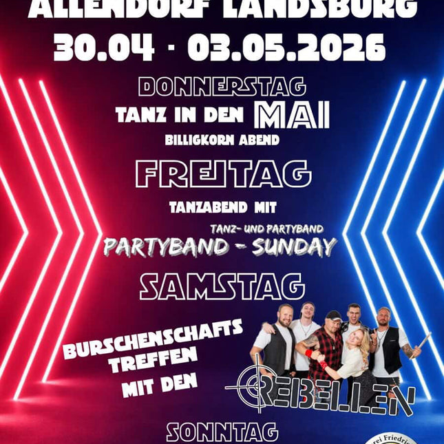 Man sieht ein Plakat von der Burschenschaft Allendorf Landsburg.